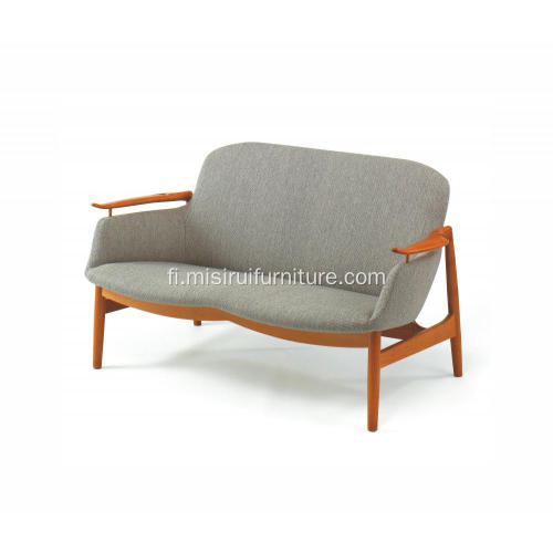 Pohjoismainen tyyli harmaa pehmeä 2 istuinta sohva